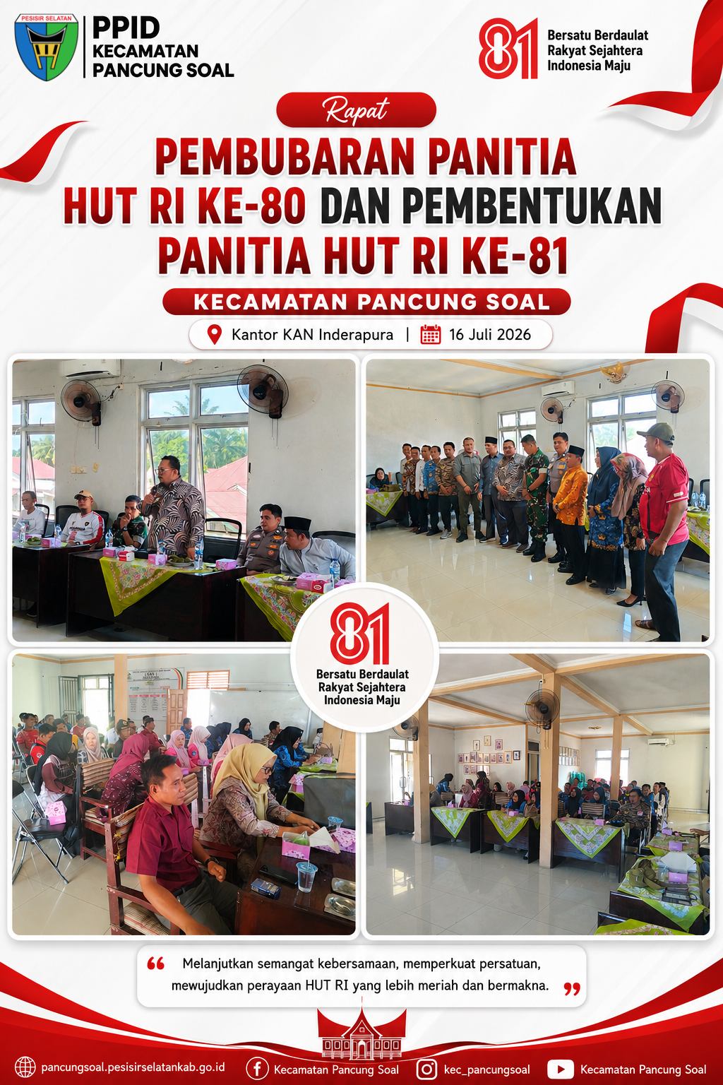 KECAMATAN PANCUNG SOAL BENTUK PANITIA HUT RI KE-81